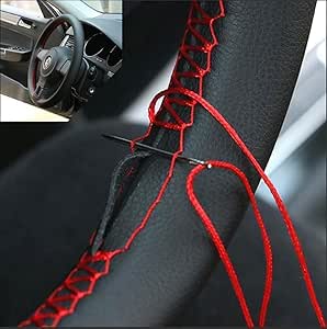 AUTOXBERT 38cm/15 Inch Hand Sewing Steering Wheel Cover