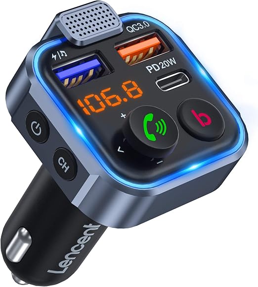 LENCENT [The Latest Version] Car FM Transmitter