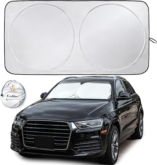 Econour car windshield sun shade with storage pouch